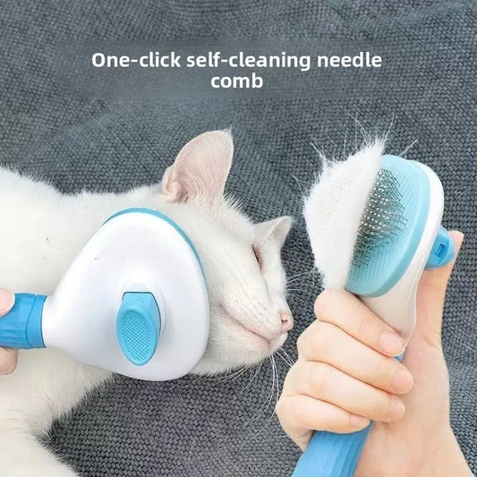 Pet Hair Brush & Grooming Comb – Deshedding Tool for Dogs & Cats