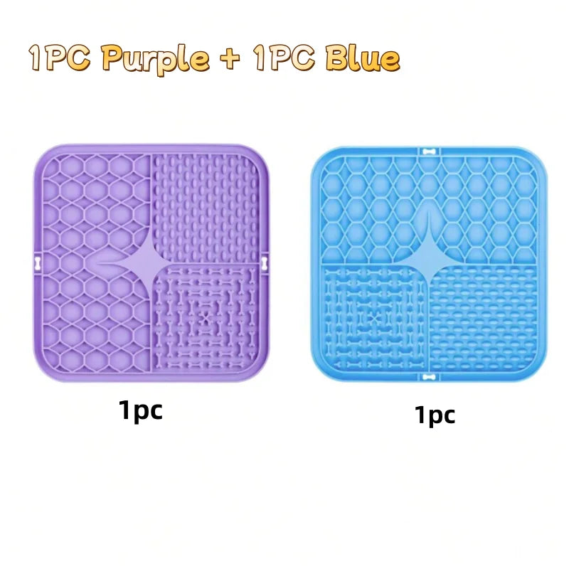 Slow Feeder Lick Mat for Dogs & Cats – Silicone, Anxiety Relief