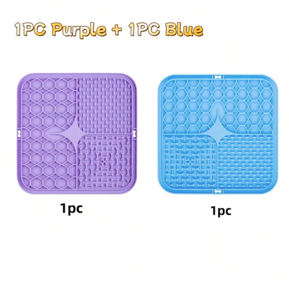 Slow Feeder Lick Mat for Dogs & Cats – Silicone, Anxiety Relief