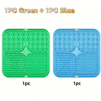 Slow Feeder Lick Mat for Dogs & Cats – Silicone, Anxiety Relief