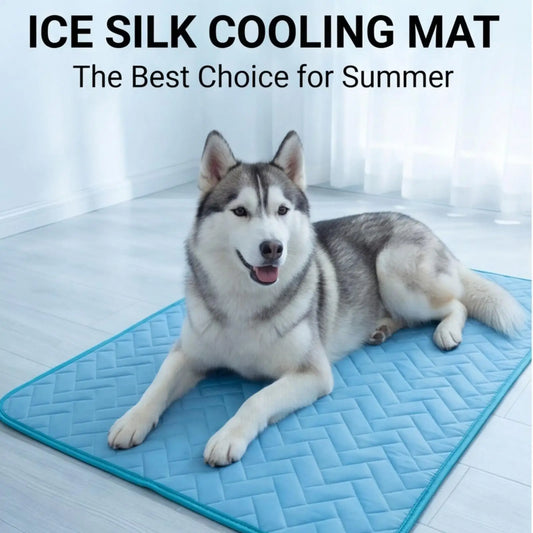 Foldable Pet Cooling Mat – Ice Silk Comfort for Dogs & Cats