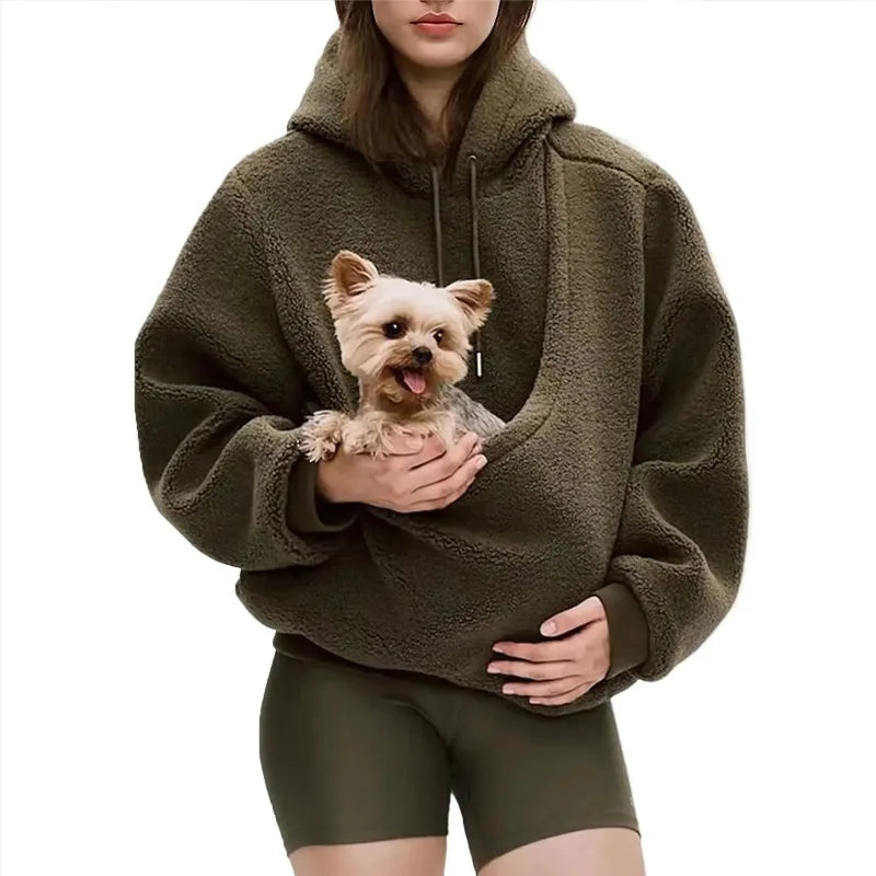 Pet Pouch Hoodie – Carry Your Small Dog or Cat in Style