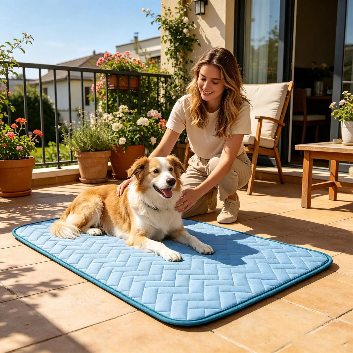 Foldable Pet Cooling Mat – Ice Silk Comfort for Dogs & Cats