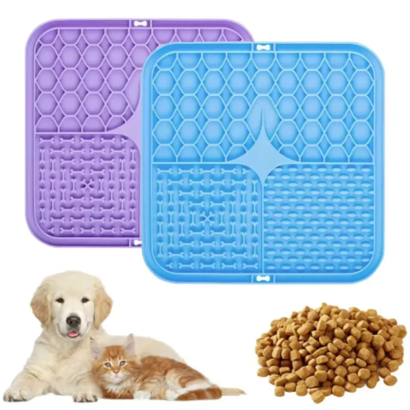 Slow Feeder Lick Mat for Dogs & Cats – Silicone, Anxiety Relief