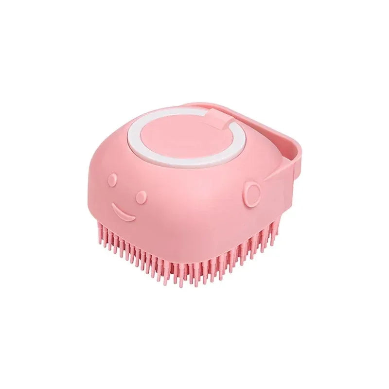 Dog Bathing Brush – Shampoo Dispenser & Massage Grooming Tool